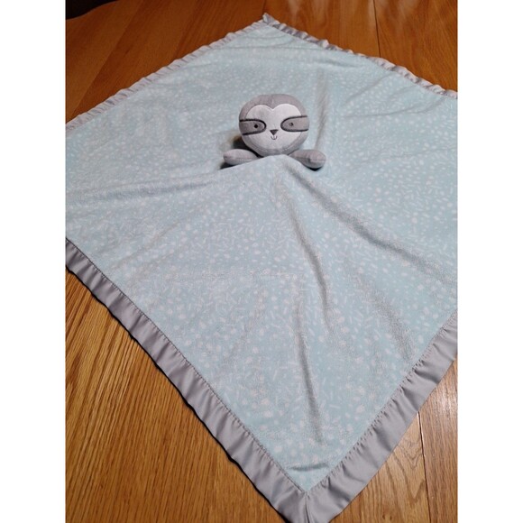 Lullaby Lane Pastel Plush SLOTH Lovey Security Blanket Satin Trim 24"ish Toy - Picture 2 of 9